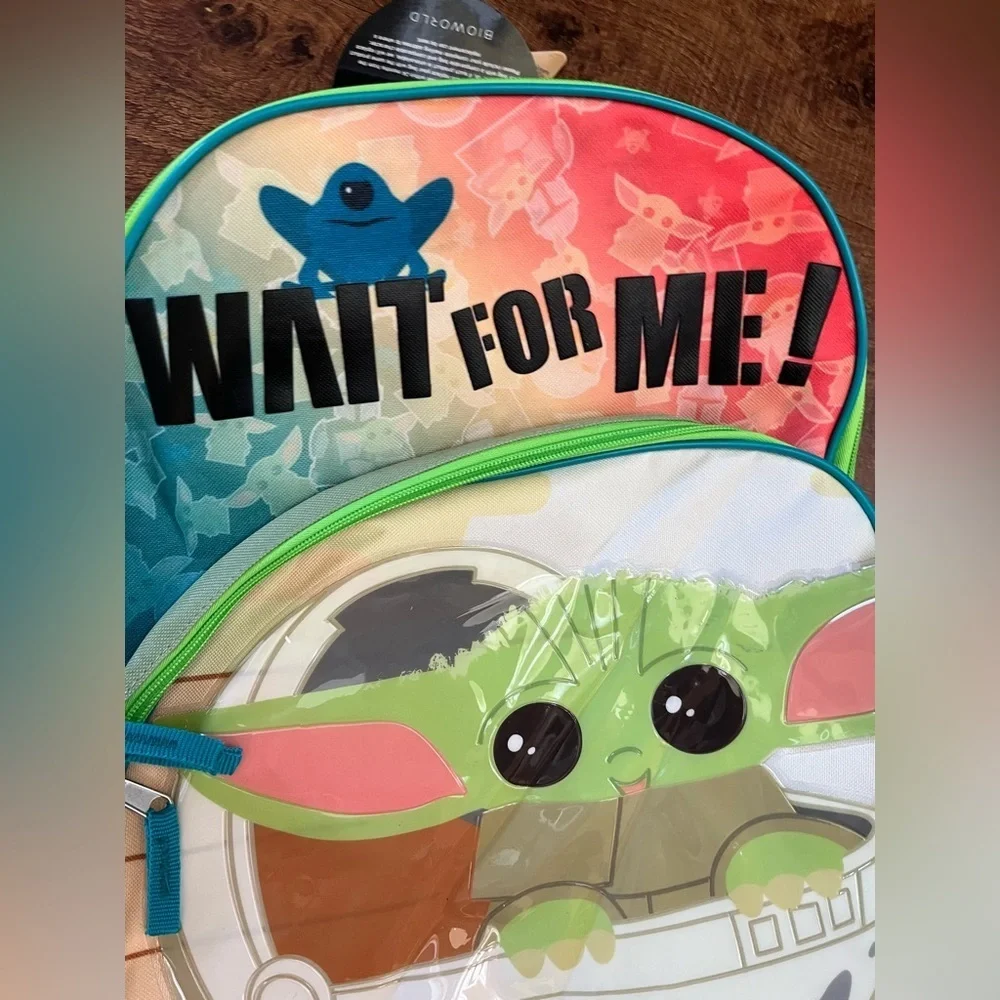 NWT Bioworld Disney the mandalorian grogu 16” backpack “wait for me”